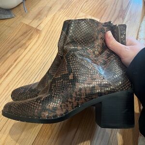 Treasure & Bond Snakeskin Pattern Ankle Boots